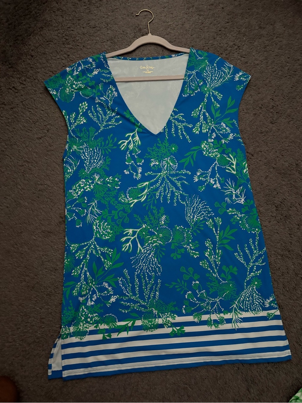 Lilly Pulitzer Talli V Neck Coverup in Briny Blue a bit salty Swim/Dress coverup